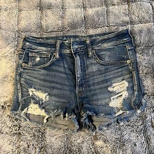 American Eagle Distressed High Rise Denim Shorts